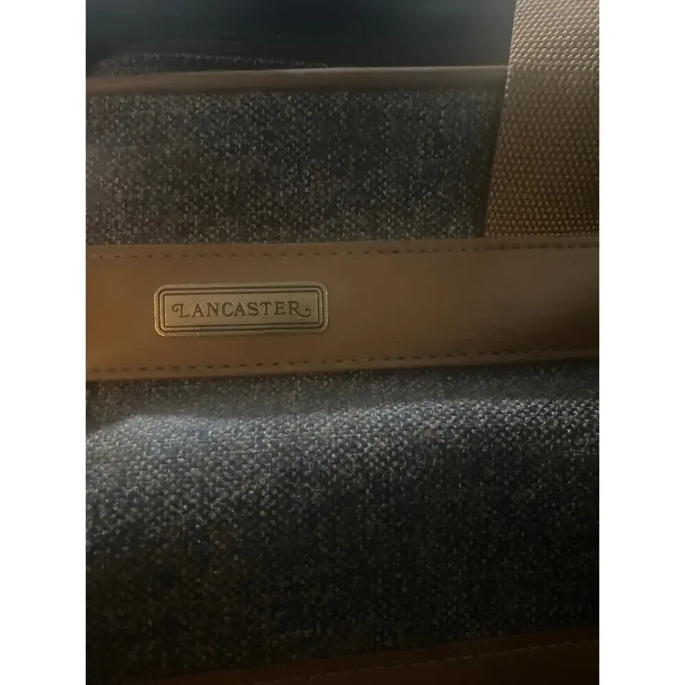 Vintage Lancaster Tweed and Leather Tote Bag